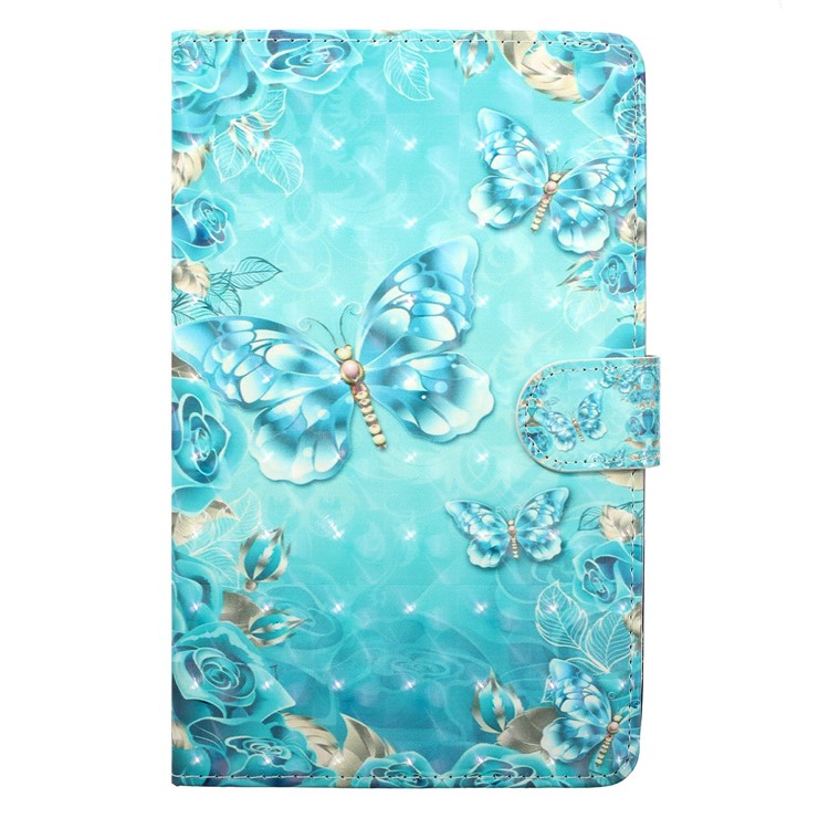 Embossment Light Spot Decor Patterned Leather Case for Samsung Galaxy Tab A 10.5 (2018) T590 T595 - Blue Butterfly-2