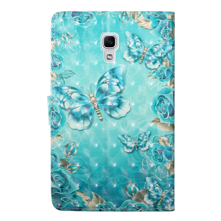 Embossment Light Spot Decor Patterned Leather Case for Samsung Galaxy Tab A 10.5 (2018) T590 T595 - Blue Butterfly-3