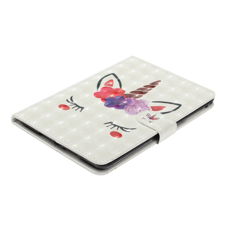 Embossment Light Spot Decor Patterned Leather Case for Samsung Galaxy Tab A 10.5 (2018) T590 T595 - Shy Unicorn-4