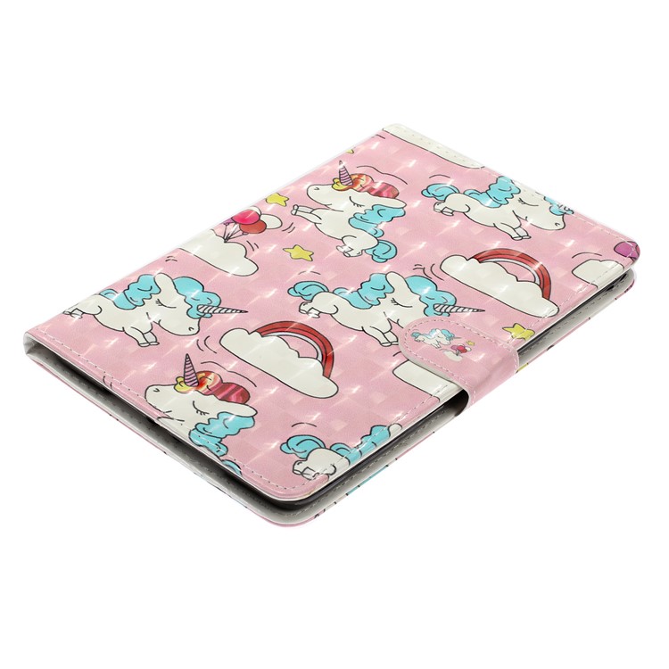 Embossment Light Spot Decor Patterned Leather Case for Samsung Galaxy Tab A 10.5 (2018) T590 T595 - Cloud and Unicorn-4