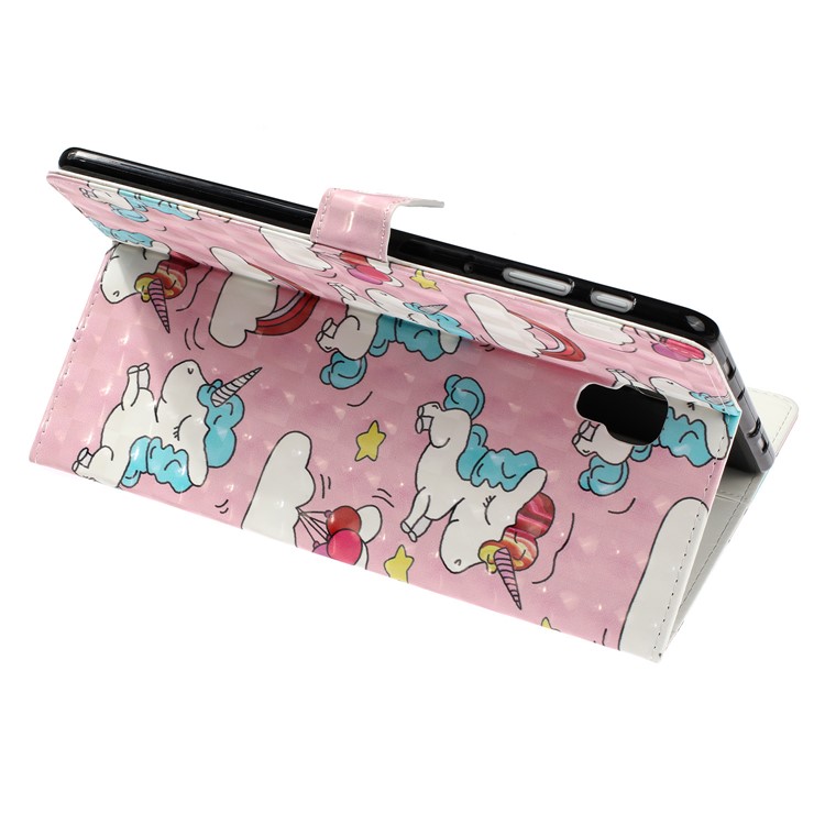 Embossment Light Spot Decor Patterned Leather Case for Samsung Galaxy Tab A 10.5 (2018) T590 T595 - Cloud and Unicorn-5