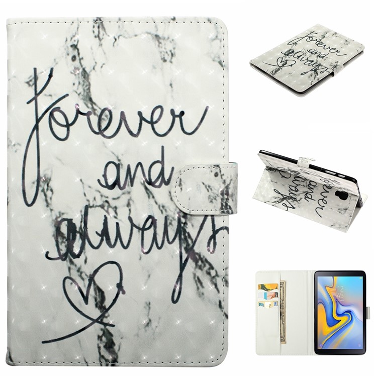 Embossment Light Spot Decor Patterned Leather Case for Samsung Galaxy Tab A 10.5 (2018) T590 T595 - Forever and Always-1