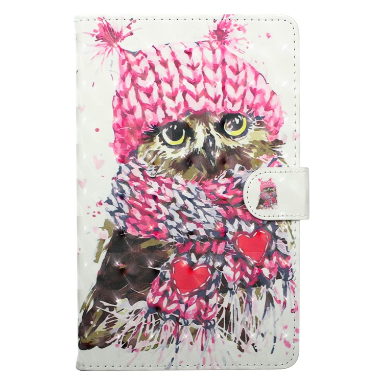 Embossment Light Spot Decor Patterned Leather Case for Samsung Galaxy Tab A 10.5 (2018) T590 T595 - Owl-2