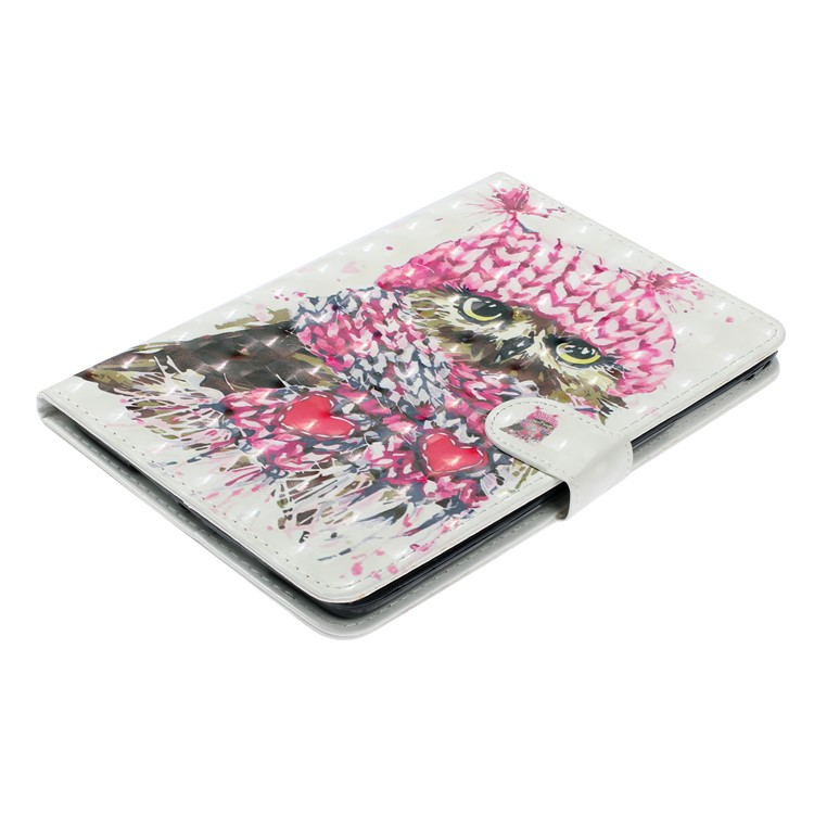 Embossment Light Spot Decor Patterned Leather Case for Samsung Galaxy Tab A 10.5 (2018) T590 T595 - Owl-4