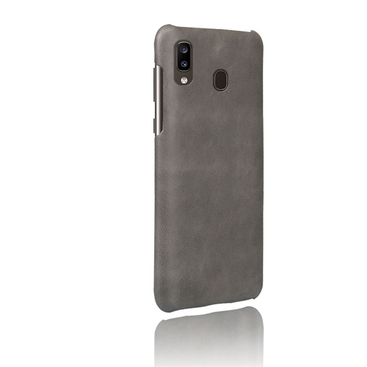 KSQ Crazy Horse PU Leather Coated Hard PC Case for Samsung Galaxy A20/A30 - Grey-4