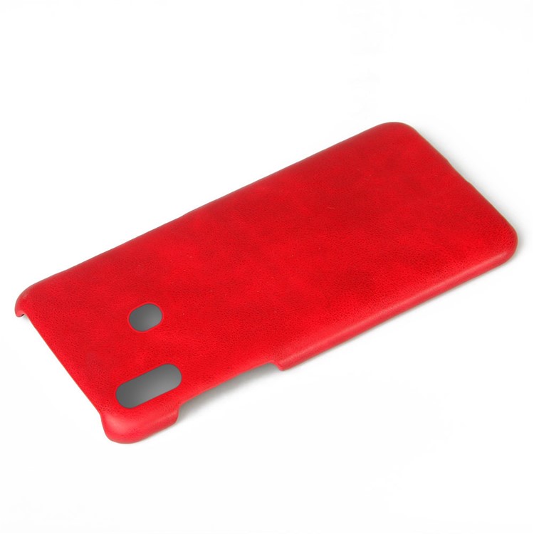 KSQ Crazy Horse PU Leather Coated Hard PC Case for Samsung Galaxy A20/A30 - Red-2