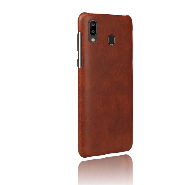 Custodia Rigida In Pelle Rigida Rivestita In Pelle PU Horse Per KSQ Per Samsung Galaxy A20 / A30 - Marrone-4