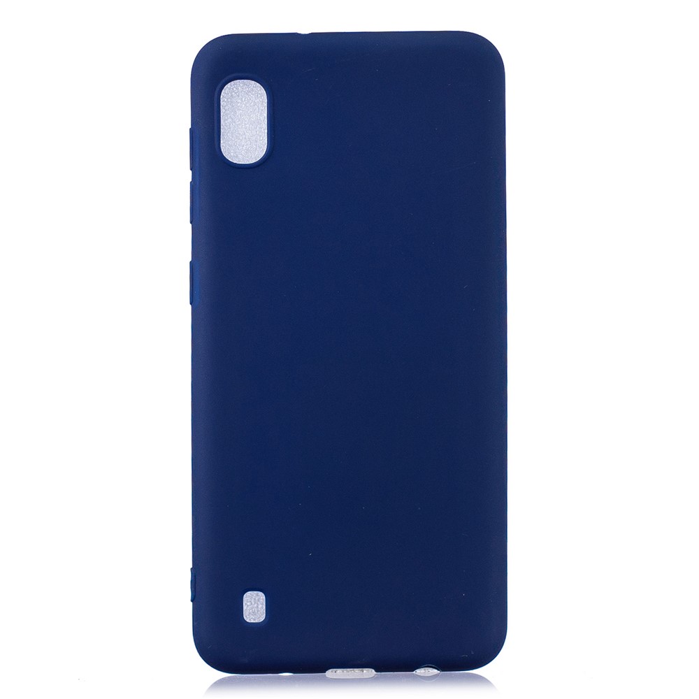 Custodia TPU Candy a Colori Solidi Per Samsung Galaxy A10 - Blu Scuro