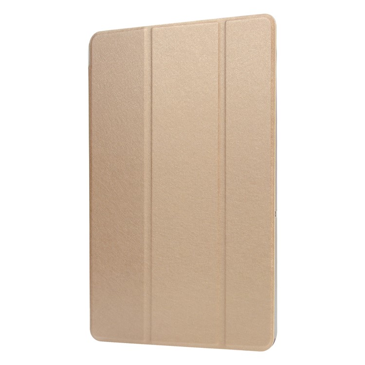 Silk Texture Tri-fold Stand Leather Case for Samsung Galaxy Tab S5e SM-T720 - Gold-2