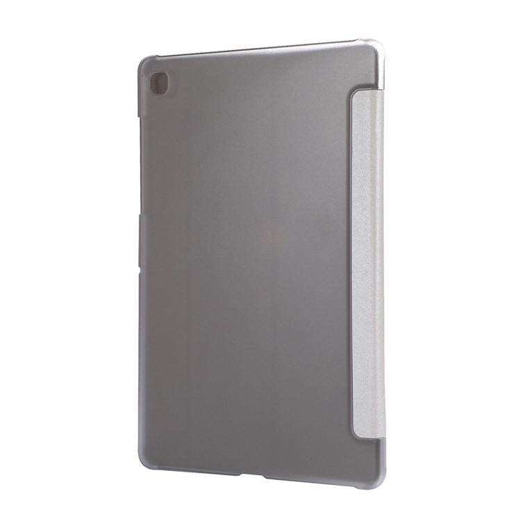 Dreifachgefaltete Ledertasche Mit Seidenstruktur Für Das Samsung Galaxy Tab S5e SM-T720 - Weiß-3