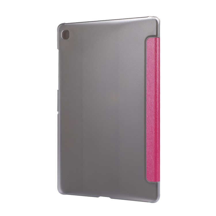 Silk Texture Tri-fold Stand Leather Case for Samsung Galaxy Tab S5e SM-T720 - Rose-3