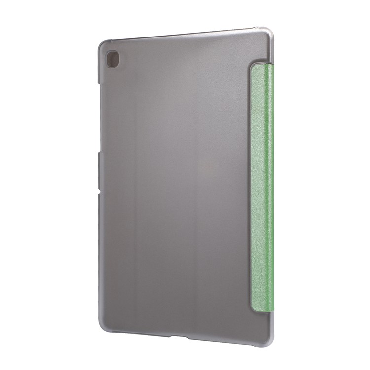 Silk Texture Tri-fold Stand Leather Case for Samsung Galaxy Tab S5e SM-T720 - Green-3