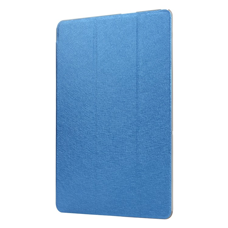 Silk Texture Tri-fold Stand Leather Case for Samsung Galaxy Tab S5e SM-T720 - Dark Blue-2