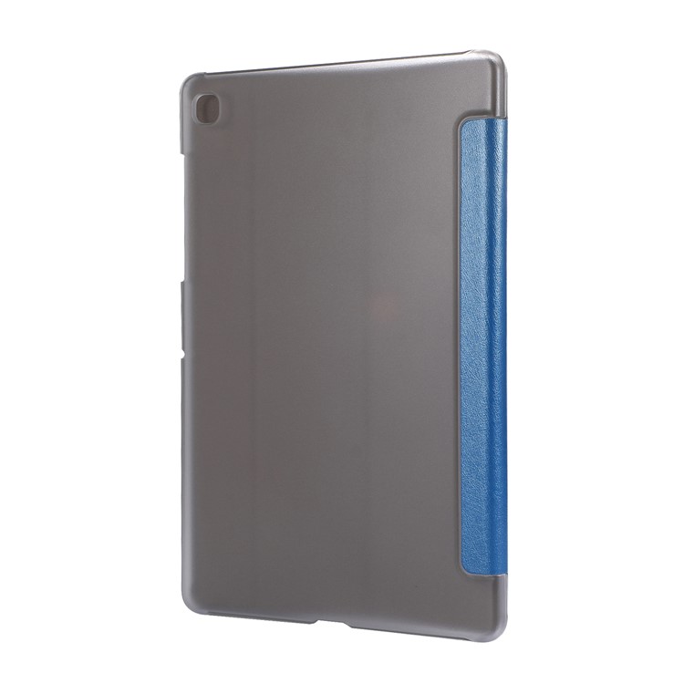 Silk Texture Tri-fold Stand Leather Case for Samsung Galaxy Tab S5e SM-T720 - Dark Blue-3