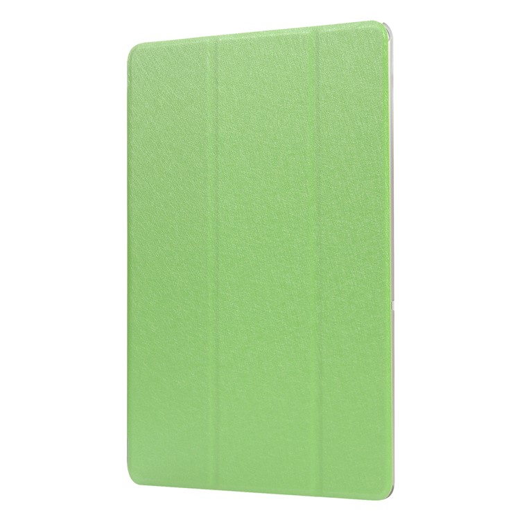 Silk Texture Tri-fold Stand Leather Case for Samsung Galaxy Tab A 10.1 (2019) SM-T515 - Green-2