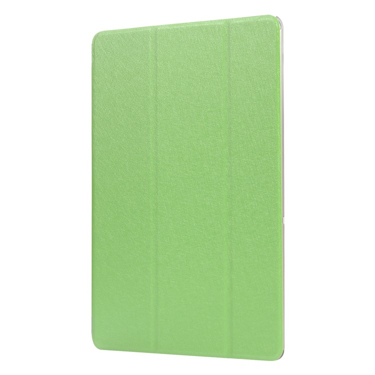 Silk Texture Tri-fold Stand Leather Case for Samsung Galaxy Tab A 10.1 (2019) SM-T515 - Green-2