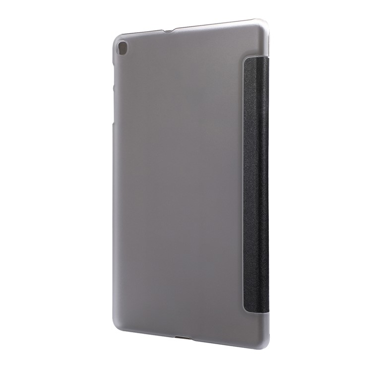 Silk Texture Tri-fold Stand Leather Case for Samsung Galaxy Tab A 10.1 (2019) SM-T515 - Black-3