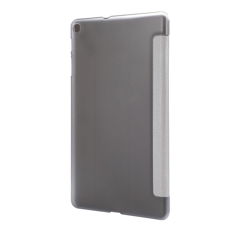 Silk Texture Tri-fold Stand Leather Case for Samsung Galaxy Tab A 10.1 (2019) SM-T515 - White-3