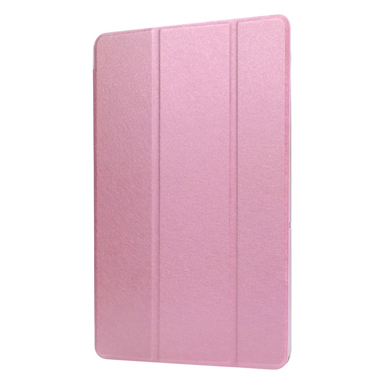 Silk Texture Tri-fold Stand Leather Case for Samsung Galaxy Tab A 10.1 (2019) SM-T515 - Pink-2