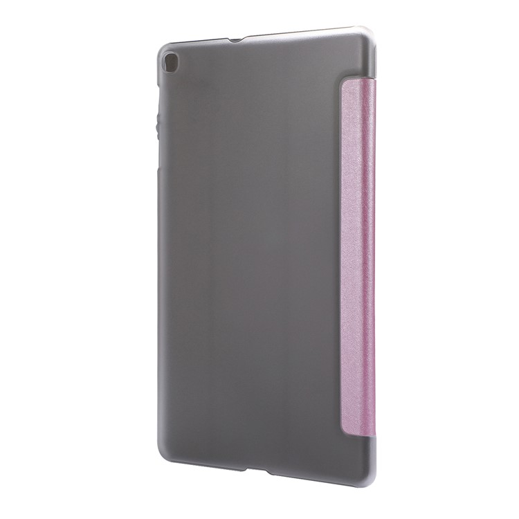 Silk Texture Tri-fold Stand Leather Case for Samsung Galaxy Tab A 10.1 (2019) SM-T515 - Pink-3