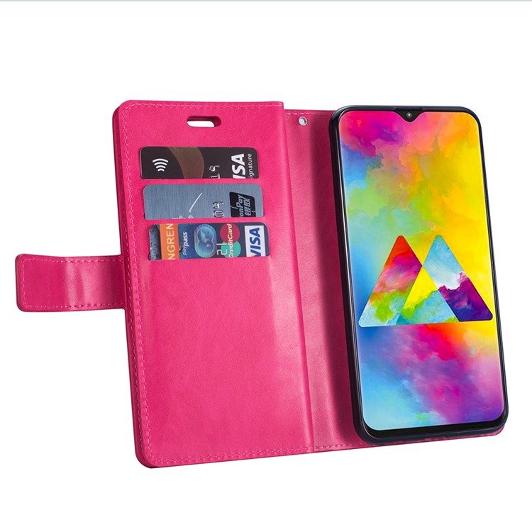 Multi-slot Wallet Zippered Leather Stand Case for Samsung Galaxy A30 - Rose-5