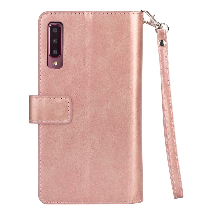 Многофункциональный Кожаный Чехол-подставка На Молнии Для Samsung Galaxy A50 - Розовый-3