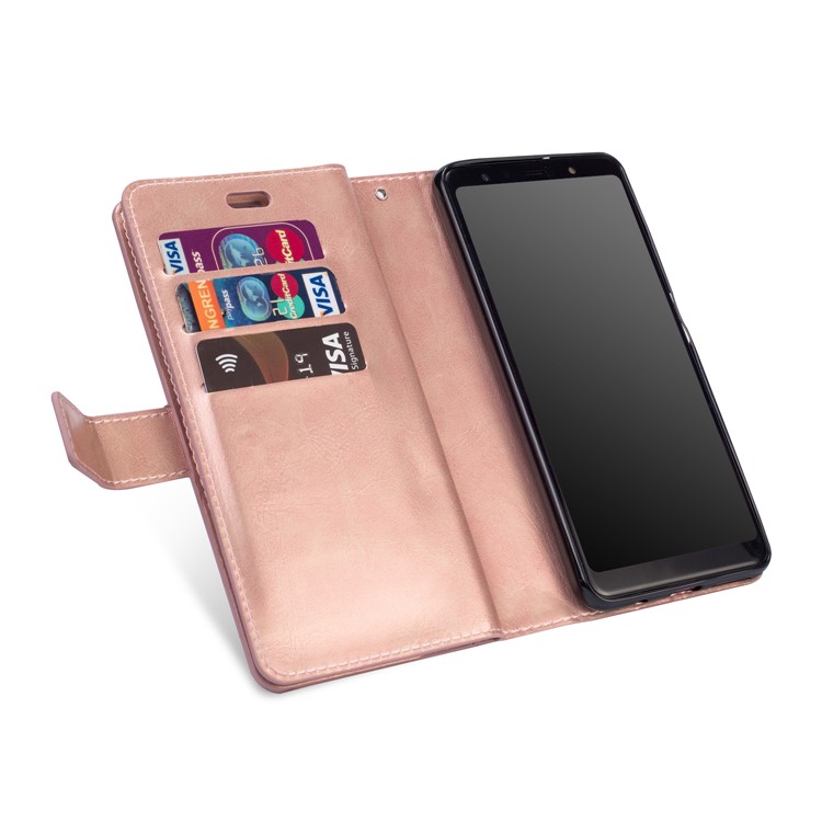 Многофункциональный Кожаный Чехол-подставка На Молнии Для Samsung Galaxy A50 - Розовый-6