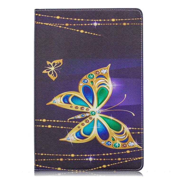 Pattern Printing Wallet Stand Leather Case for Samsung Galaxy Tab S5e SM-T720 - Golden Butterflies-2