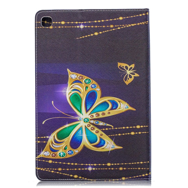 Pattern Printing Wallet Stand Leather Case for Samsung Galaxy Tab S5e SM-T720 - Golden Butterflies-3