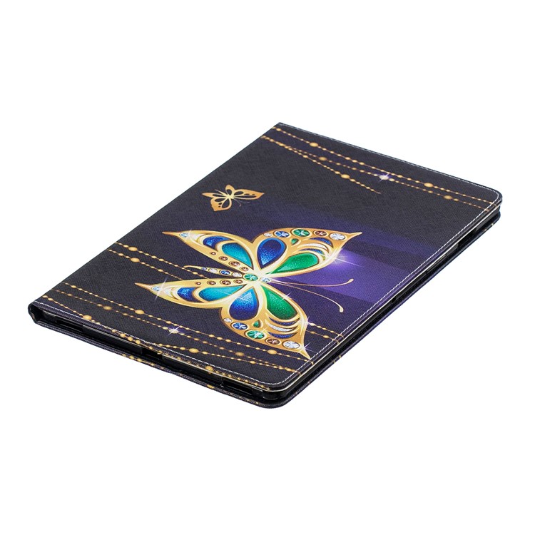 Pattern Printing Wallet Stand Leather Case for Samsung Galaxy Tab S5e SM-T720 - Golden Butterflies-4