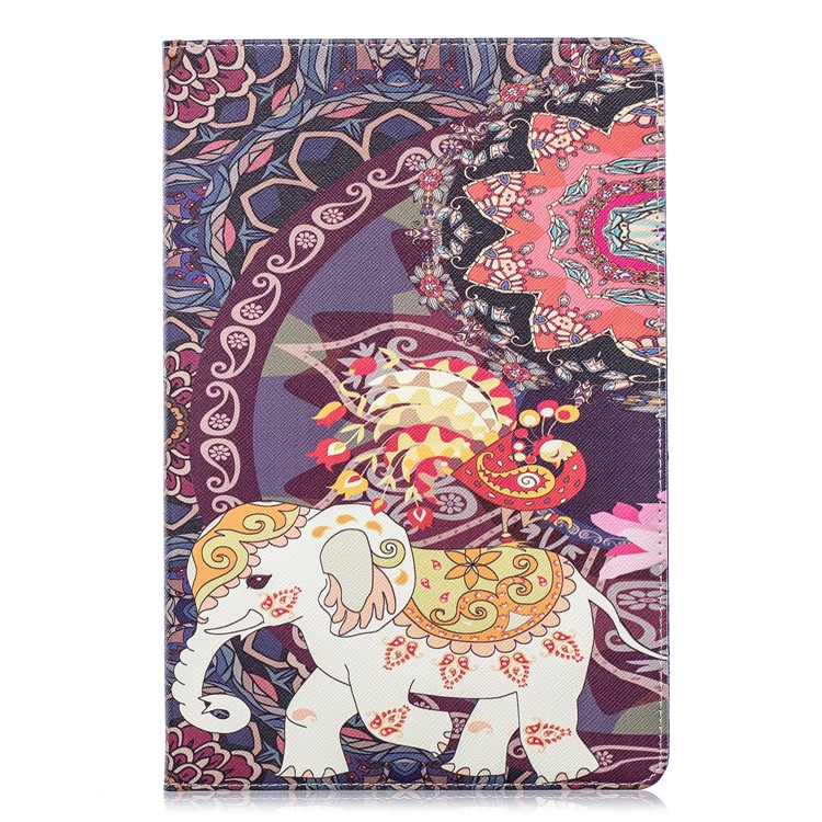 Pattern Printing Wallet Stand Leather Case for Samsung Galaxy Tab S5e SM-T720 - Tribal Elephant-2