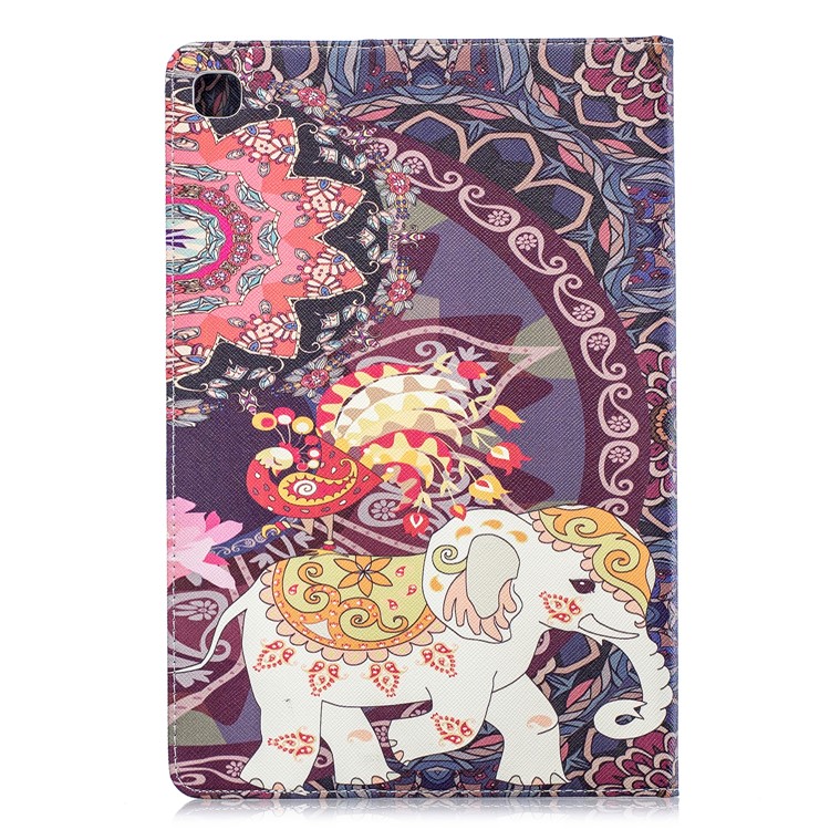 Pattern Printing Wallet Stand Leather Case for Samsung Galaxy Tab S5e SM-T720 - Tribal Elephant-3