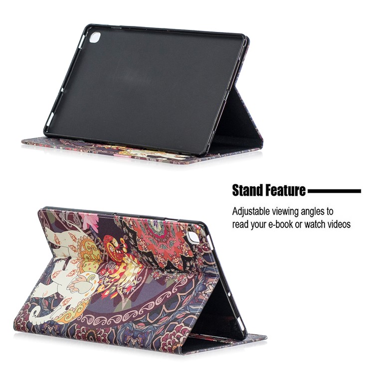 Pattern Printing Wallet Stand Leather Case for Samsung Galaxy Tab S5e SM-T720 - Tribal Elephant-7