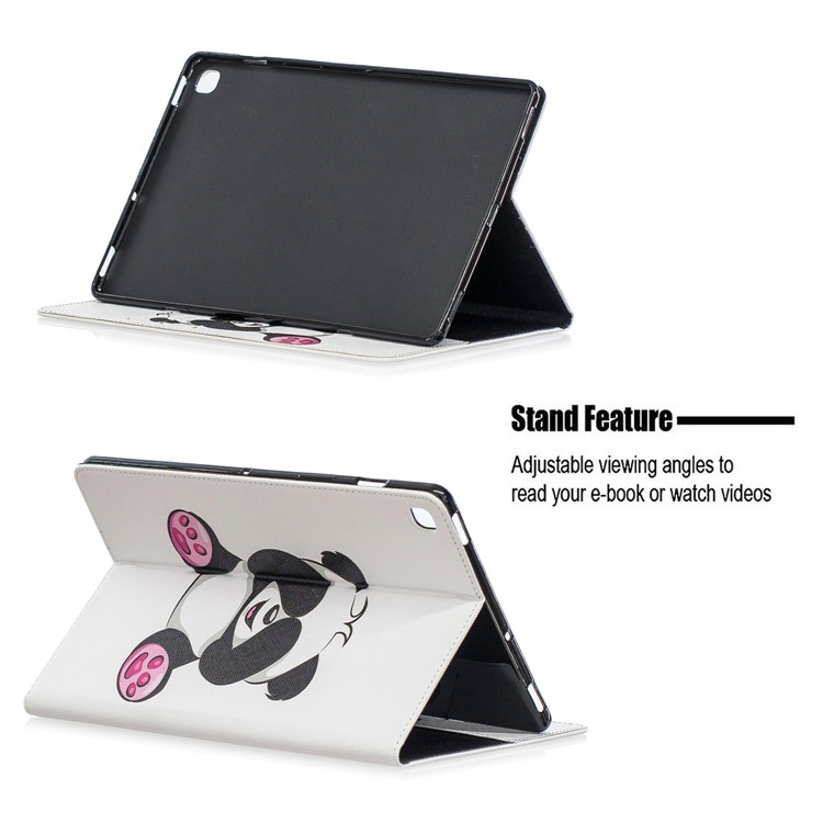 Pattern Printing Wallet Stand Leather Case for Samsung Galaxy Tab S5e SM-T720 - Adorable Panda-7