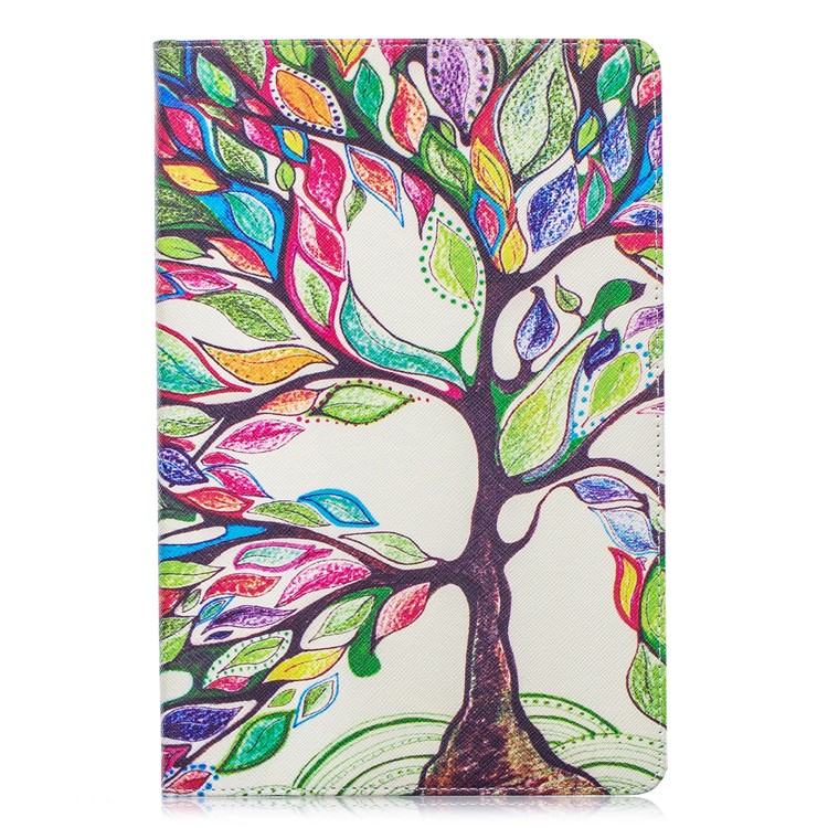 Pattern Printing Wallet Stand Leather Case for Samsung Galaxy Tab S5e SM-T720 - Colorful Tree-2