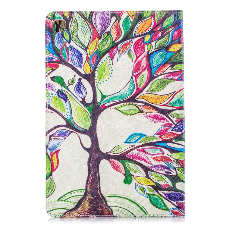 Pattern Printing Wallet Stand Leather Case for Samsung Galaxy Tab S5e SM-T720 - Colorful Tree-3