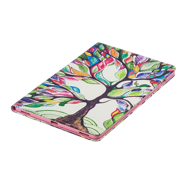 Pattern Printing Wallet Stand Leather Case for Samsung Galaxy Tab S5e SM-T720 - Colorful Tree-4