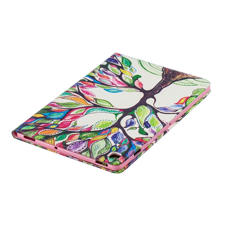 Pattern Printing Wallet Stand Leather Case for Samsung Galaxy Tab S5e SM-T720 - Colorful Tree-5