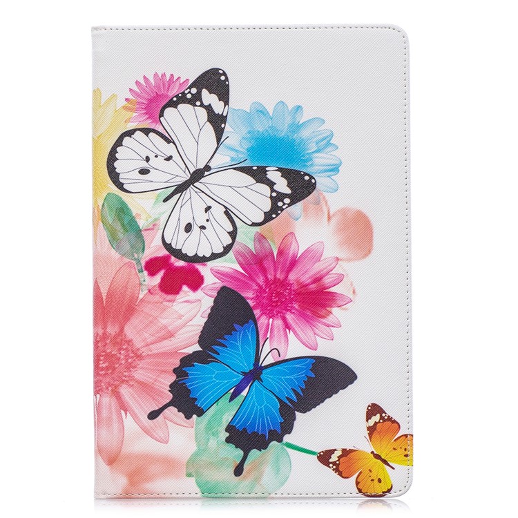 Pattern Printing Wallet Stand Leather Case for Samsung Galaxy Tab S5e SM-T720 - Butterfly and Flower-2
