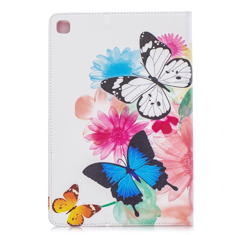 Pattern Printing Wallet Stand Leather Case for Samsung Galaxy Tab S5e SM-T720 - Butterfly and Flower-3