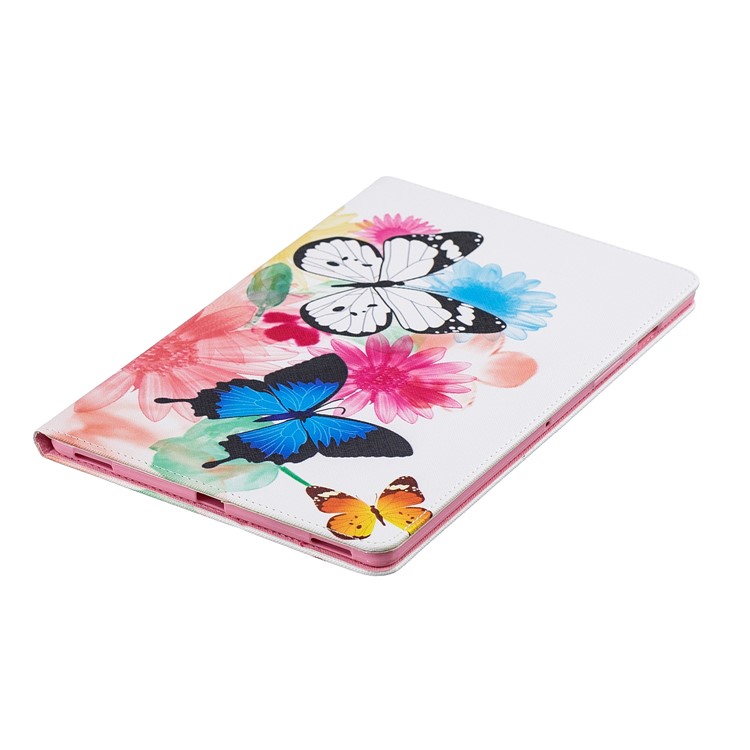 Pattern Printing Wallet Stand Leather Case for Samsung Galaxy Tab S5e SM-T720 - Butterfly and Flower-4