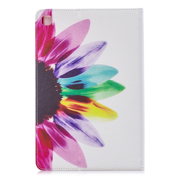 Pattern Printing Wallet Stand Leather Case for Samsung Galaxy Tab S5e SM-T720 - Colorful Petals-3
