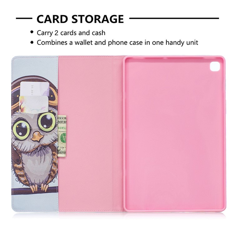 Pattern Printing Wallet Stand Leather Case for Samsung Galaxy Tab S5e SM-T720 - Cute Owl-6