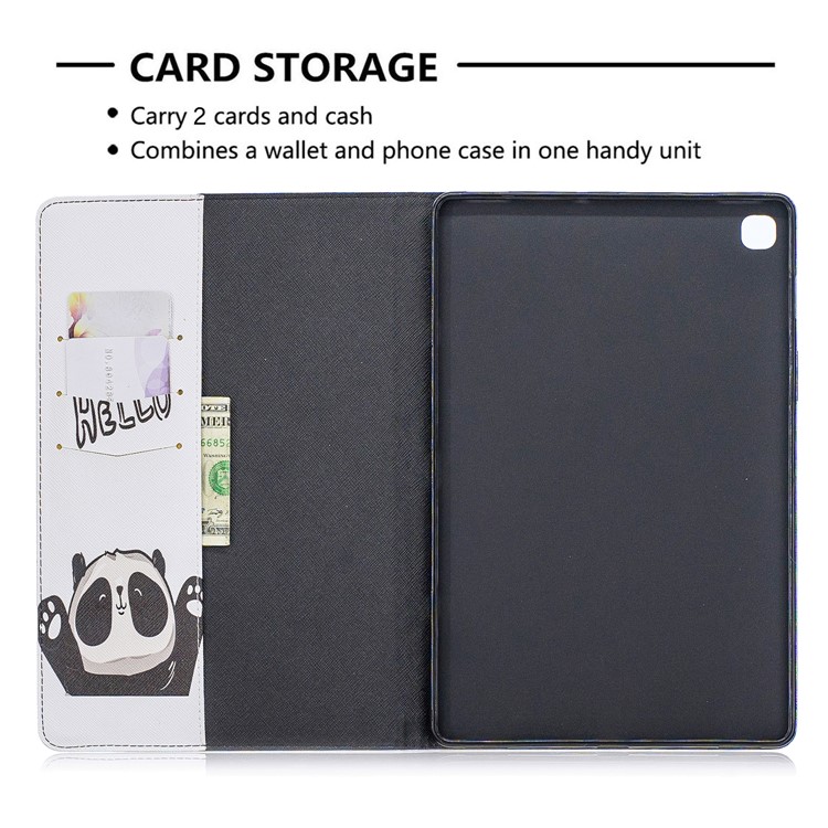 Pattern Printing Wallet Stand Leather Case for Samsung Galaxy Tab S5e SM-T720 - Hello Panda-6