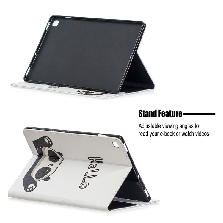Pattern Printing Wallet Stand Leather Case for Samsung Galaxy Tab S5e SM-T720 - Hello Panda-7