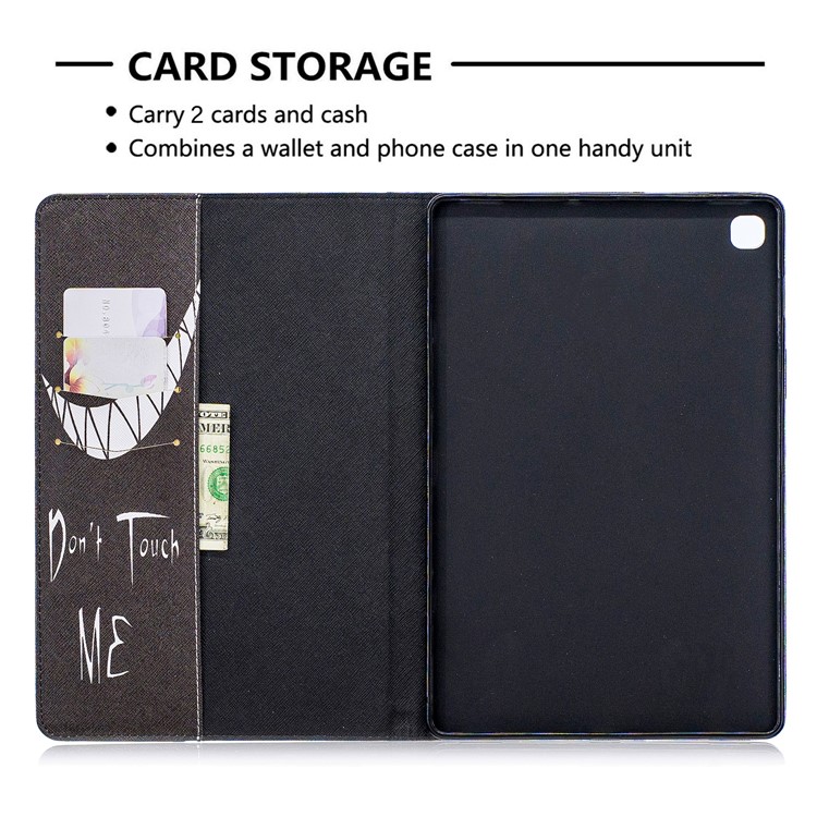 Pattern Printing Wallet Stand Leather Case for Samsung Galaxy Tab S5e SM-T720 - Don't Touch Me-6