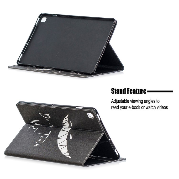 Pattern Printing Wallet Stand Leather Case for Samsung Galaxy Tab S5e SM-T720 - Don't Touch Me-7