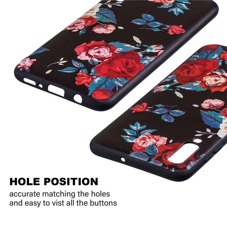 Embossment Patterned TPU Case Accessory for Samsung Galaxy A70 - Roses-3
