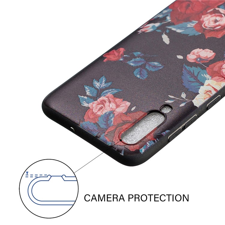 Embossment Patterned TPU Case Accessory for Samsung Galaxy A70 - Roses-4