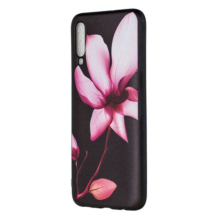 Embossment Patterned TPU Case Accessory for Samsung Galaxy A70 - Pretty Flower-2